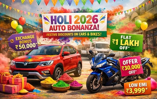 Holi 2026 Auto Bonanza Massive Festive Discounts Set to Boost Car & Bike Sales